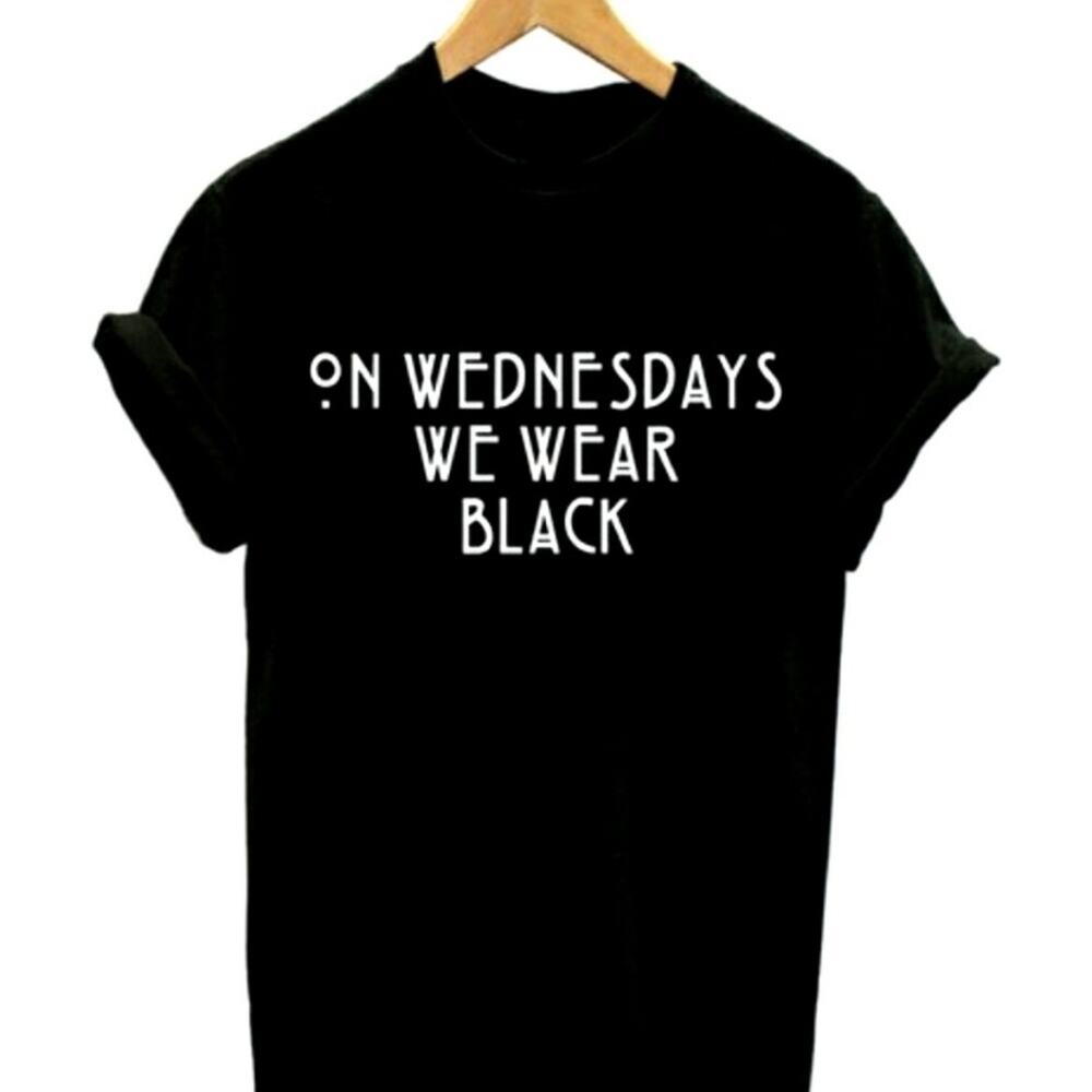 On Wednesdays We Wear Black TShirt Tee Size L/XL